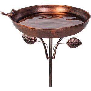 Garden Metal Bird Bath 12" Bird Bath Bowl with 5 Prongs Base Stake